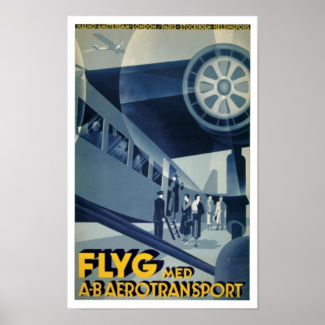 Affiches Avion Med A-B Aérotransport (Devant)