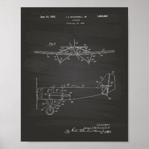 Affiches Avion Type 2 1932 Brevet Art Chalkboard