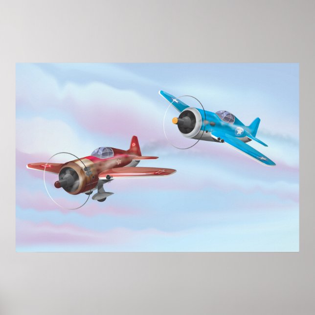 Affiches Avions de chasse de la Seconde Guerre mondiale (Devant)