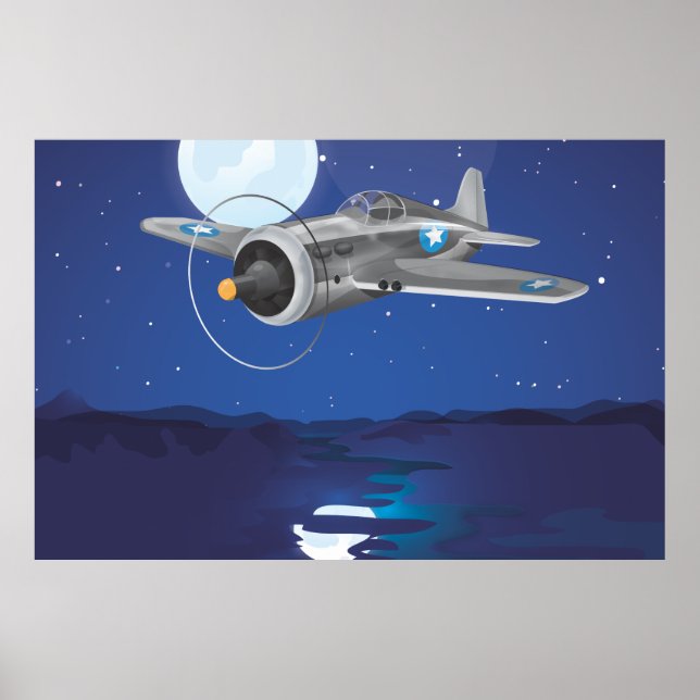Affiches Avions de combat vintage (Devant)