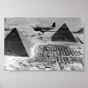 Affiches Avions De Transport 2ème guerre mondiale Survolant