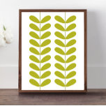Affiches Avocado Green Flower Buves Mid Century Moderne<br><div class="desc">Cette magnifique affiche moderne du milieu du siècle présente des bourgeons de feuilles d'avocat sur une paire de tiges. C'est un design de base dans une maison de milieu de gamme!</div>