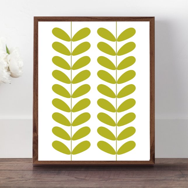 Affiches Avocado Green Flower Buves Mid Century Moderne (Créateur téléchargé)