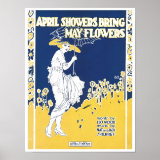 Affiches Avril Douches Apportent Mai Fleurs Couverture Song