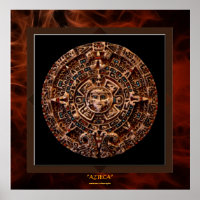 AZTECA ~ Mayan - Aztec Sun Calender Art Imprimer L