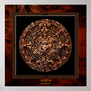 Affiches AZTECA ~ Mayan - Calendrier Solaire Aztèque Art Im