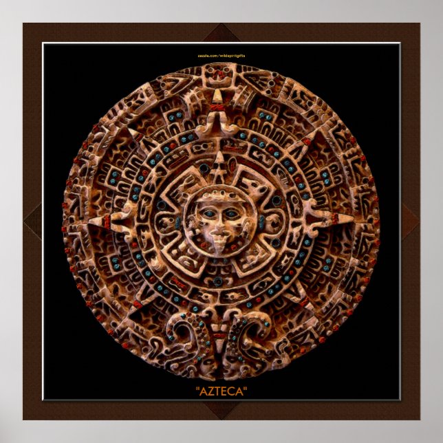 Affiches AZTECA ~ Mayan - Calendrier Solaire Aztèque Impres (Devant)
