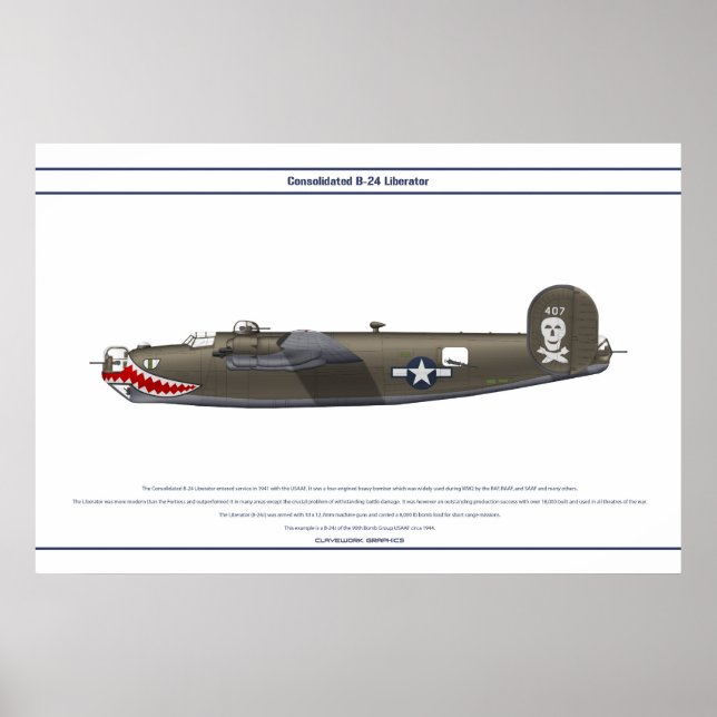 AFFICHES B-24J USA 90BG 1 (Devant)