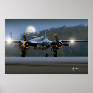 Affiches B-25 Mitchell à la nuit
