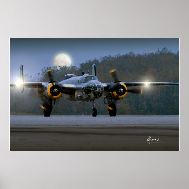 Affiches B-25 Mitchell à la nuit (Devant)