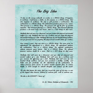 Affiches B J Palmer - La Grande Idée Chiropratique Impressi