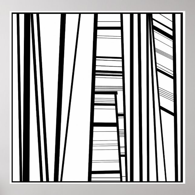 Affiches b/w abstrait moderne (Devant)