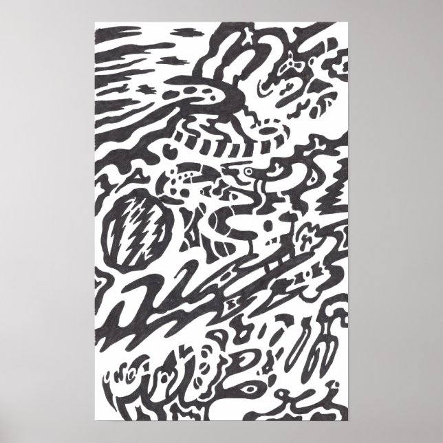 Affiches B&W "Midnight" Abstrait (Devant)