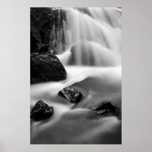 Affiches B&W waterfall, California