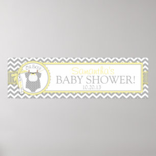 Affiches Baby Boy Bow Cravate Chevron Imprimer Baby shower 