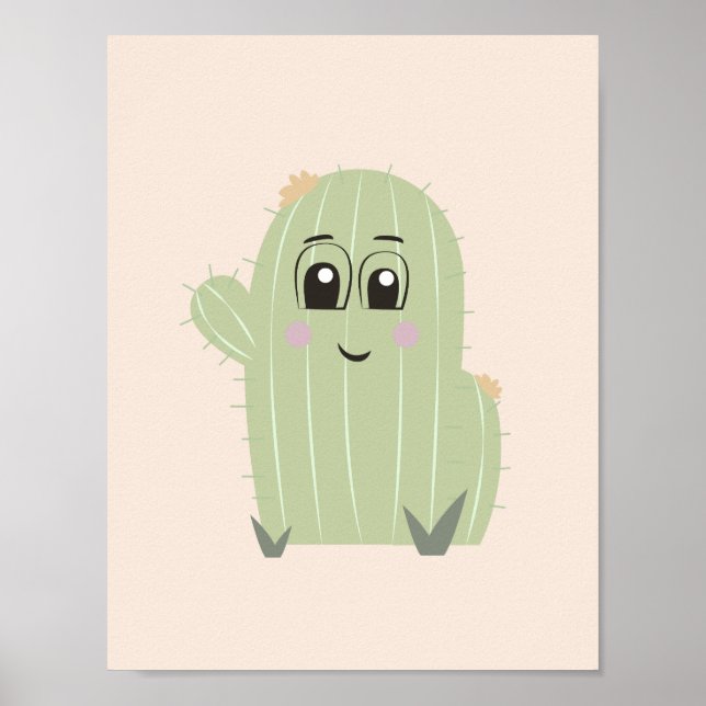 Affiches Baby Cactus Nursery Wall Art (Devant)