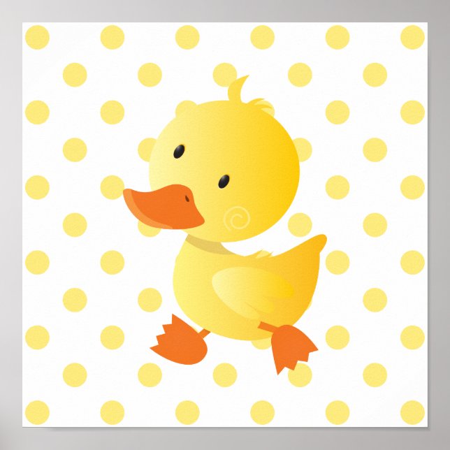 Affiches Baby Duck Cute Nursery Art (Devant)