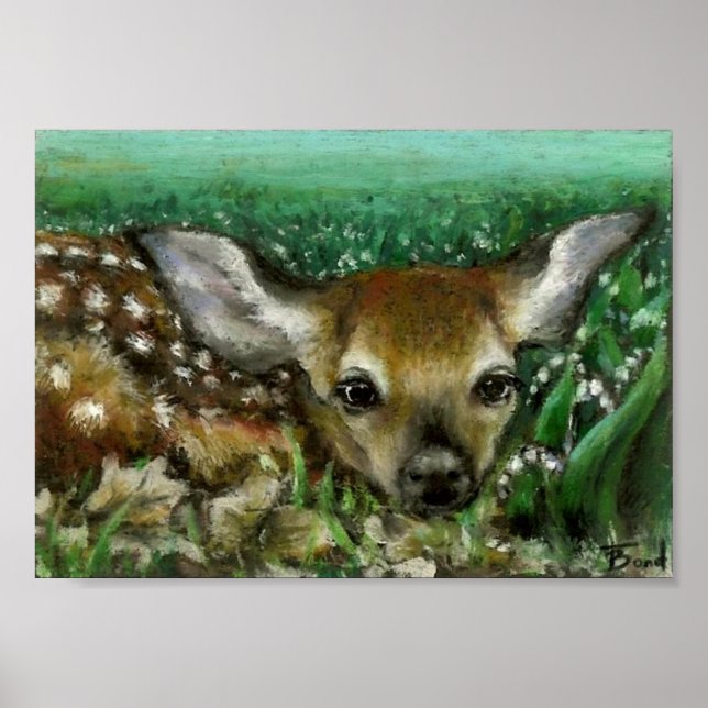 Affiches Baby fawn et lys de la vallée imprimer (Devant)