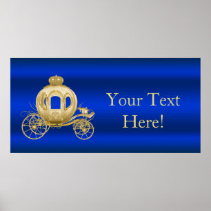 Affiches Baby shower Royal Blue et Gold Prince