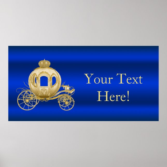 Affiches Baby shower Royal Blue et Gold Prince (Devant)