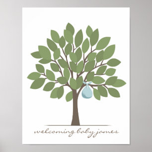 Affiches Baby Signature Tree - Blue