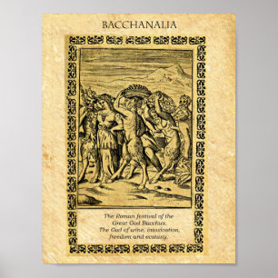 Affiches BACCHANALIA, God Bacchus