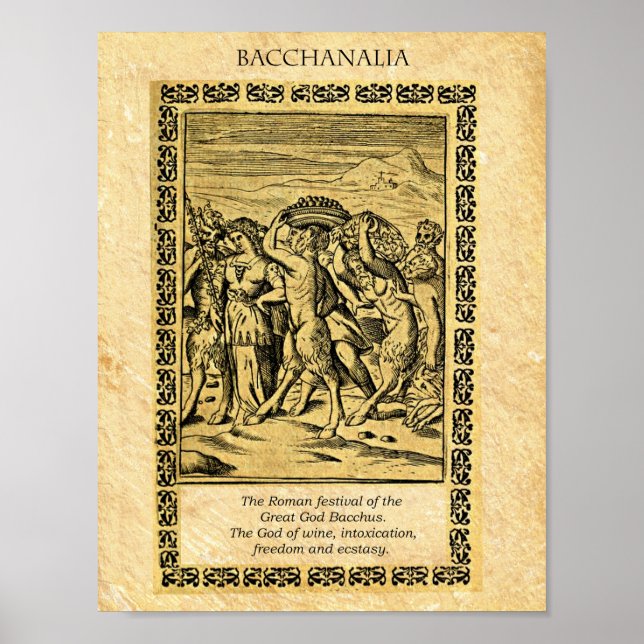 Affiches BACCHANALIA, God Bacchus (Devant)