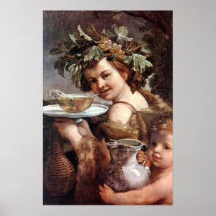 AFFICHES BACCHUS AUX RAISINS ET AU VIN
