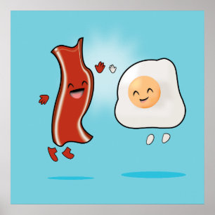 Affiches Bacon aime les oeufs