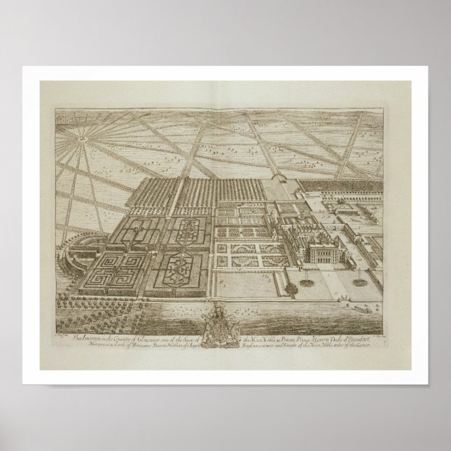 Affiches Badminton House dans le Comté de Gloucester, engra (Devant)