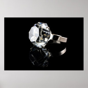 Affiches Bague à diamant sur le noir