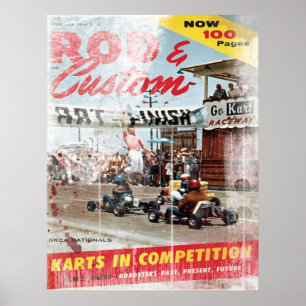 Affiches Baguette & Custom, Karts en Compétition Imprimer