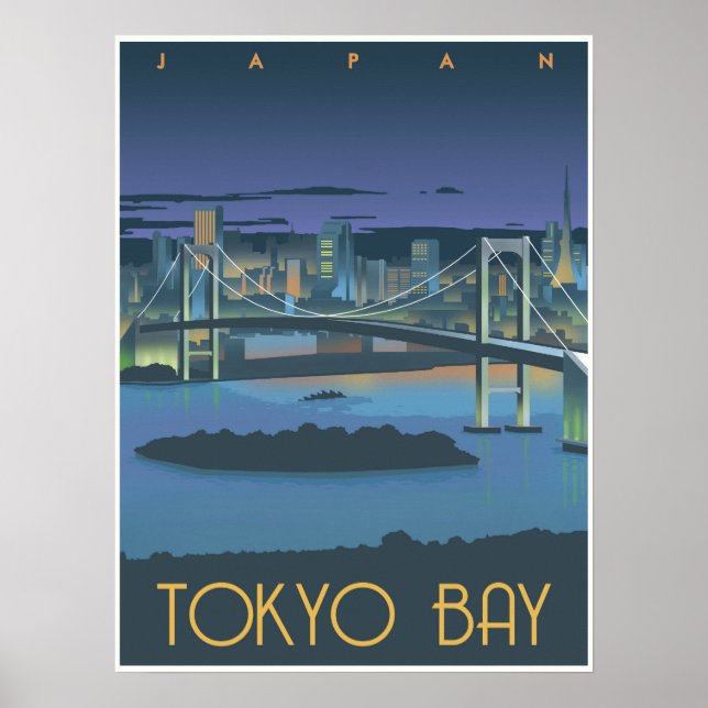 Affiches Baie de Tokyo la nuit (Devant)