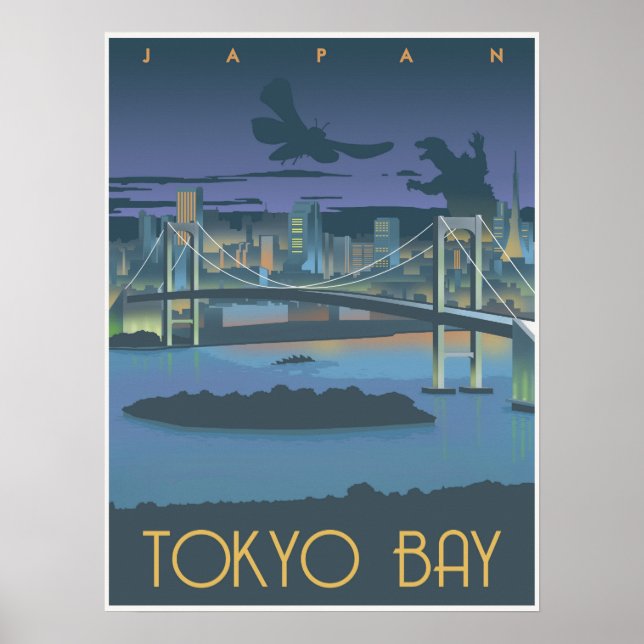 Affiches Baie de Tokyo la nuit (Devant)
