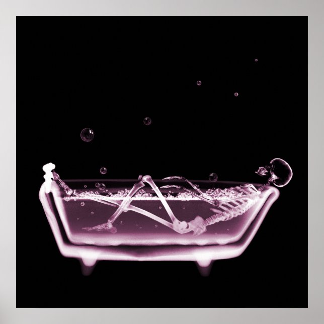 AFFICHES BAIGNOIRE SKELETON DE VISION X RAY - ROSE (Devant)