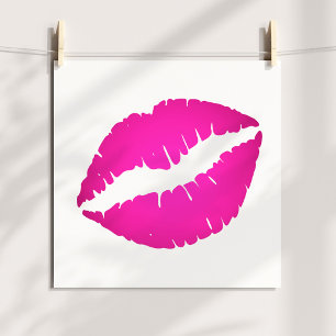 Affiches Baiser de rouge à lèvres ombré rose chaud