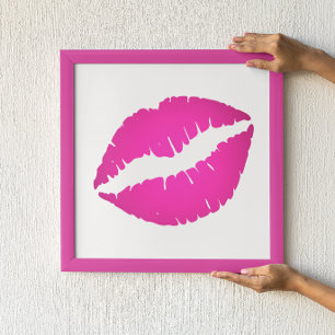 Affiches Baiser de rouge à lèvres ombré rose chaud