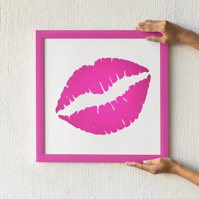 Affiches Baiser de rouge à lèvres ombré rose chaud (Créateur téléchargé)