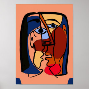 Affiches Baisers Cubisme Visages Abstraits