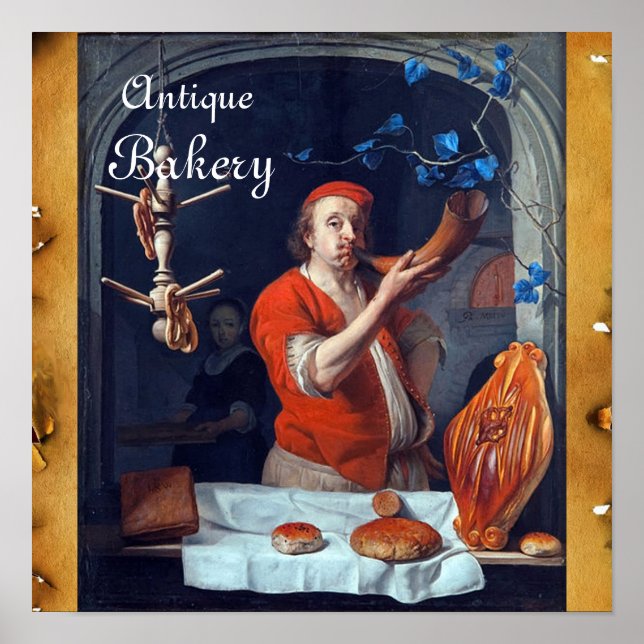 AFFICHES BAKER À FOUR ANTIQUE, BOUTIQUE DE PAIN DE BAKERY (Devant)