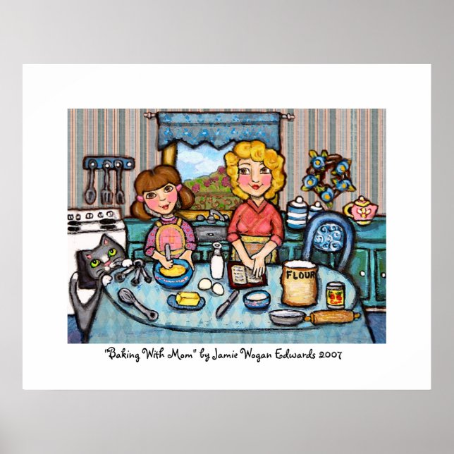 Affiches Baking With Mom by Jamie Wogan Edwards (Devant)