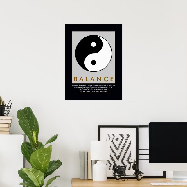 Affiches balance zen yin yang quote (Bureau à domicile)