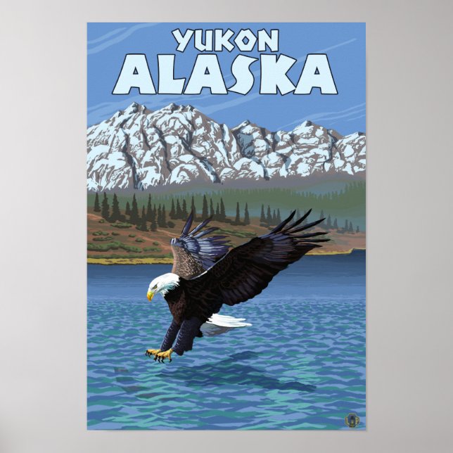 Affiches Bald Eagle Diving - Yukon, Alaska (Devant)