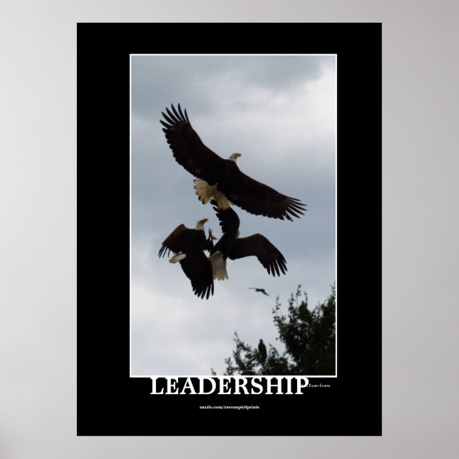 Affiches BALD EAGLE LEADERSHIP Motivational Photo Imprimer (Devant)