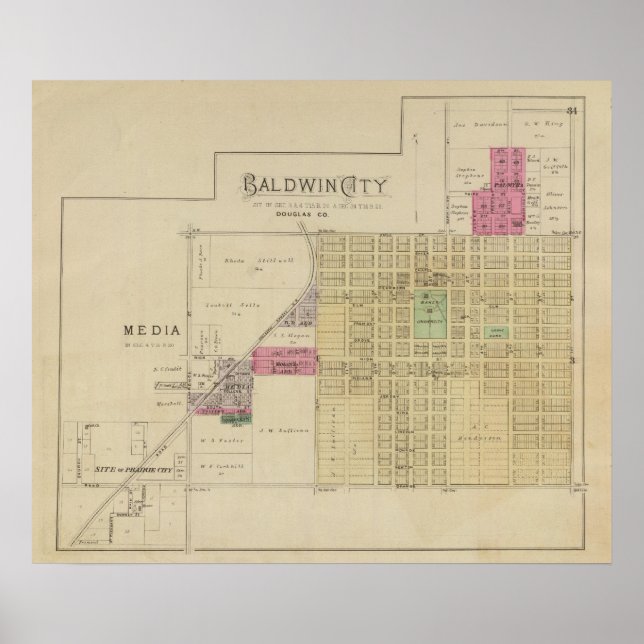 Affiches Baldwin City, Comté de Douglas, Kansas (Devant)