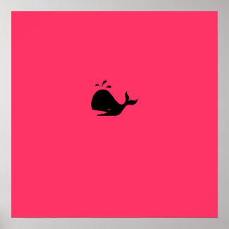 Affiches Baleine noire-sur-rouge