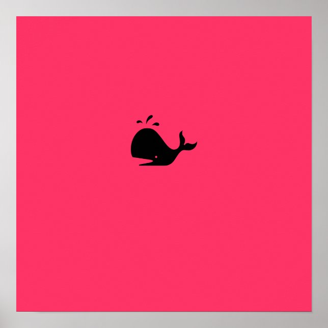 Affiches Baleine noire-sur-rouge (Devant)