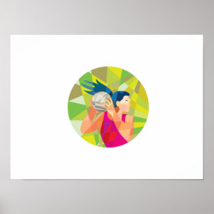 Affiches Ball du lecteur Netball Rebound Basse Polygone