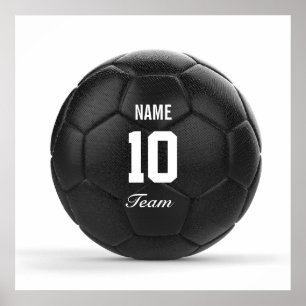 Affiches Balle de football d'équipe moderne Texte personnal