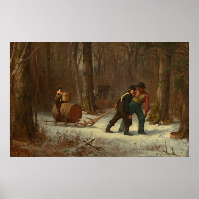 Affiches Balle en baril dans une forêt de neige par E. John (Devant)